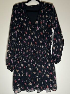 NWT GUESS Whimsy Floral Long Sleeve Laureen Dress Size L